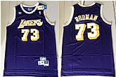 Lakers 73 Dennis Rodman Purple Hardwood Classics Jersey,baseball caps,new era cap wholesale,wholesale hats